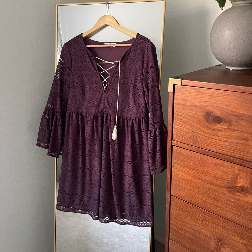 Plum Lace Boho Dress